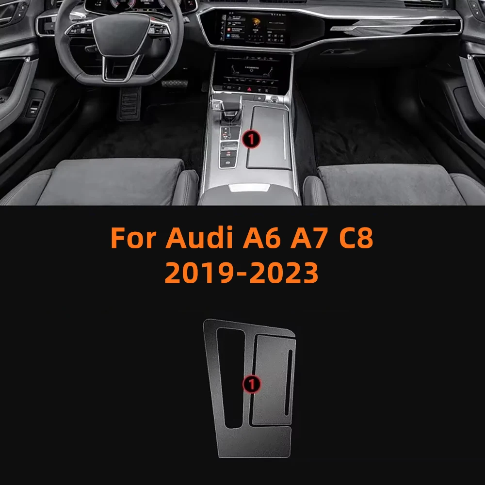 For Audi A6 A7 C8 2023-2019 Car Interior Center Console Transparent TPU Protective Film Anti-scratch Repair Film Car Accessories