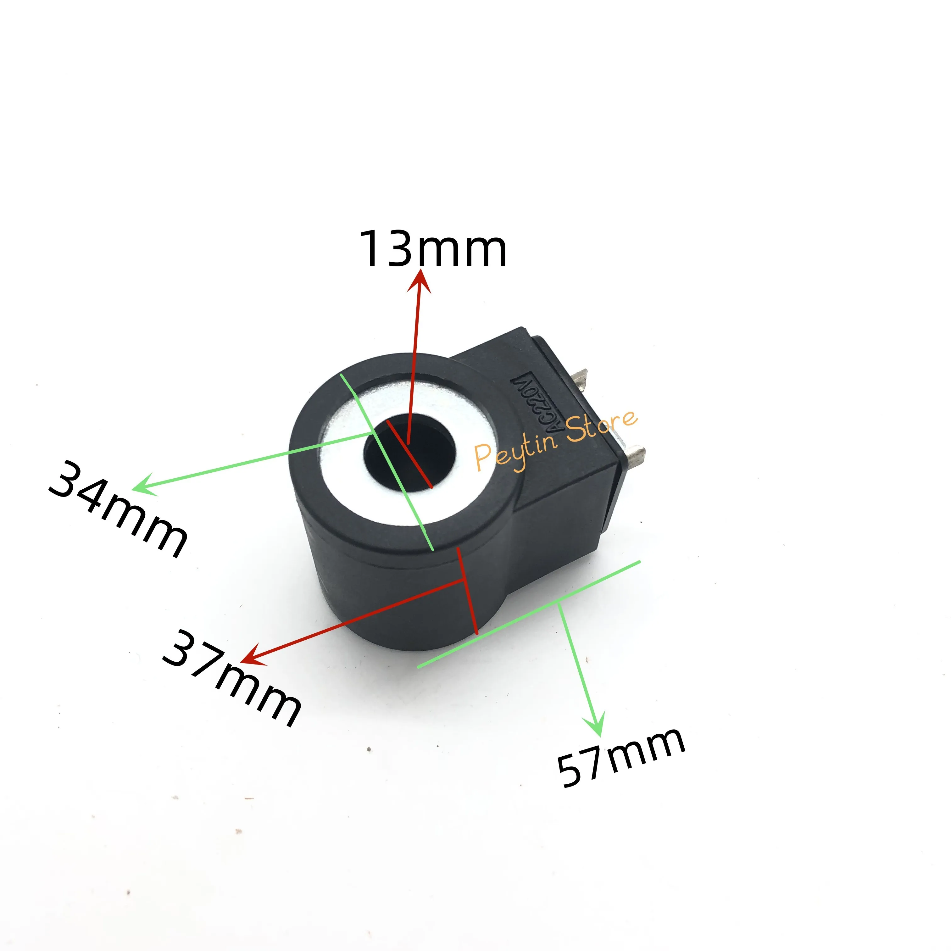 1Pc 13mm Core Dia 37mm Height DC12V DC24V AC24V AC110V AC220V Pneumatic Control Air Hydraulic Solenoid Valve Coil