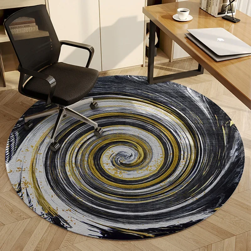 Round  Carpet for Study or Office, Anti-Slip Mat for Computer Chair and Wheelchair, Home Decoration Rug
