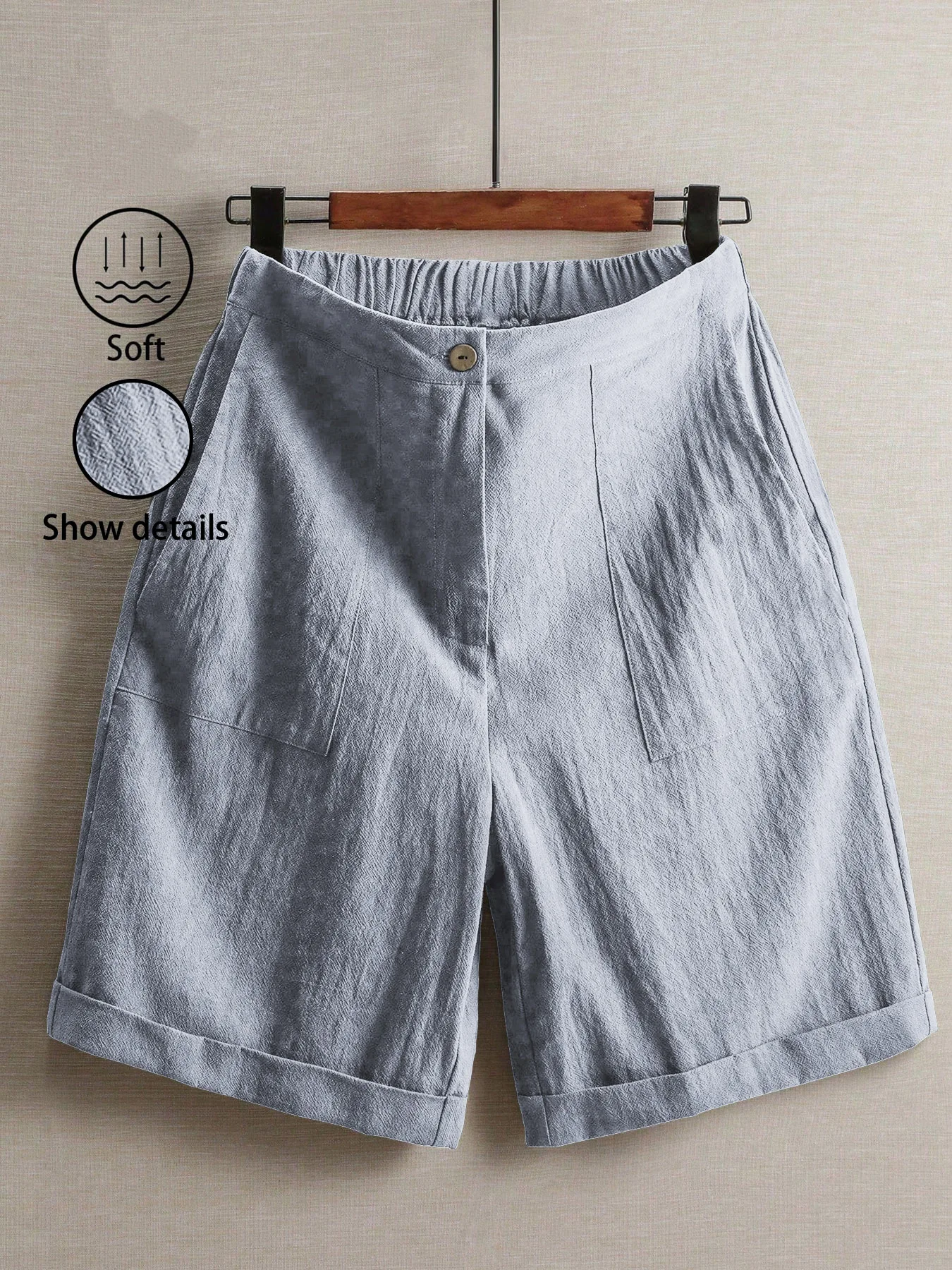 Spring, Summer and Autumn Women's Solid Color Workwear Shorts - Loose, Casual, Wide-Fitting American Five-Pocket Pants