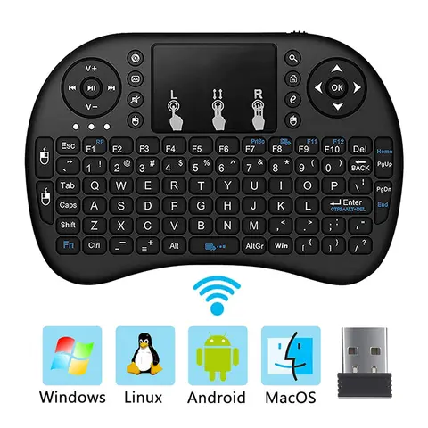 I8 미니 무선 키보드, 2.4G 에어 마우스, 원격 터치 패드, 건식 배터리 사용, 안드로이드 TV 박스 PC 무선 키보드