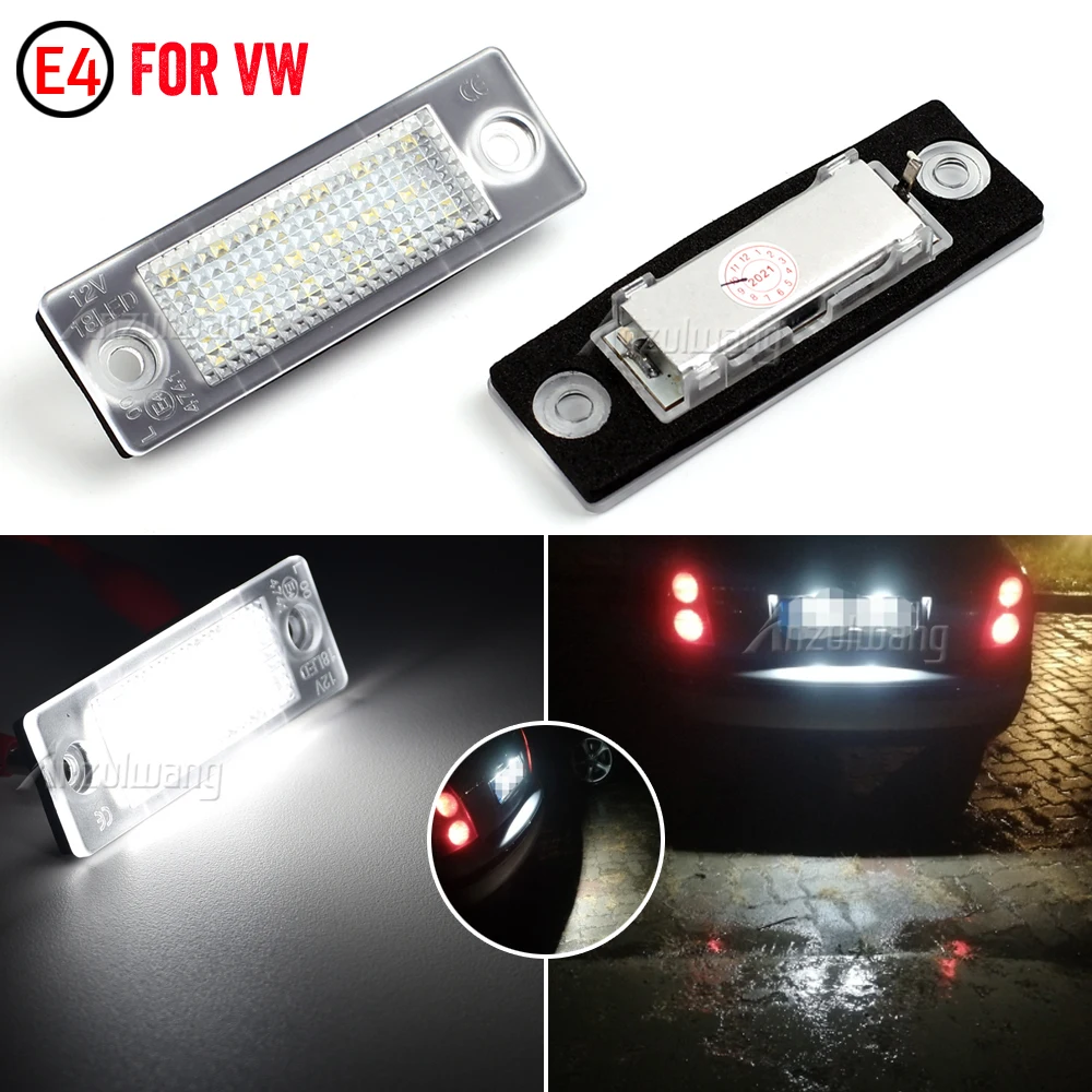 

2Pcs Canbus LED License Plate Light For VW Caddy MK3 Jetta Golf Plus Syncro MK5 Passat B5.5 B6 Touran MK1 Transporter T5 T6