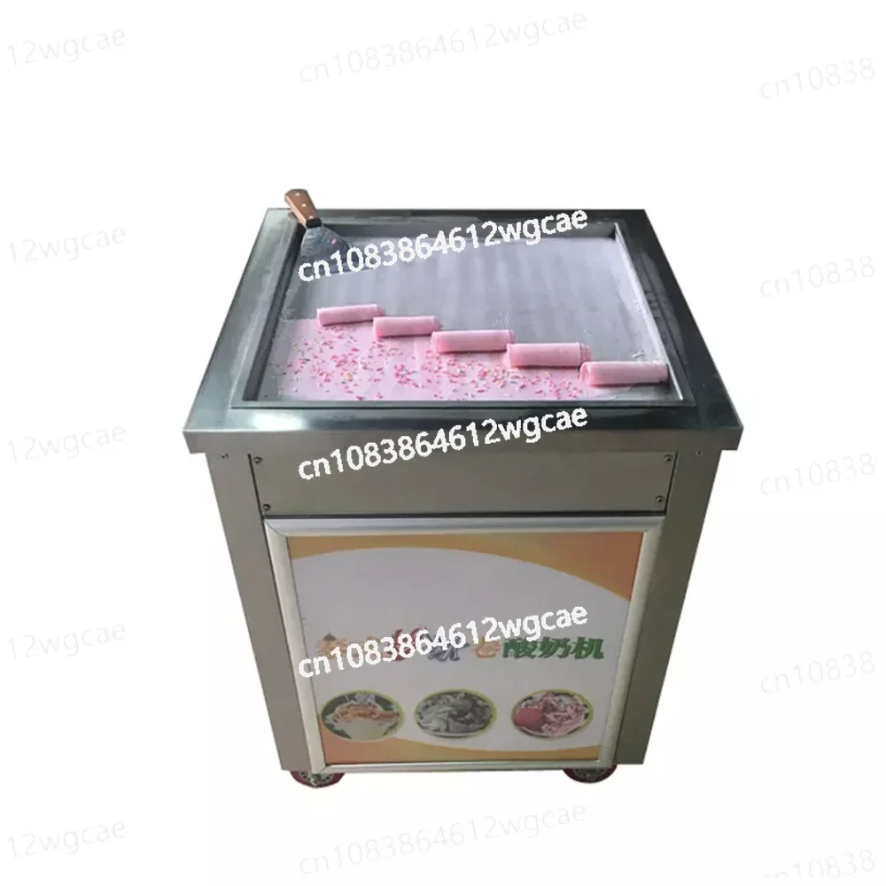 Electric deep fried ice cream roll making machine, stainless steel square pot deep fried fruit yogurt ice cream machine