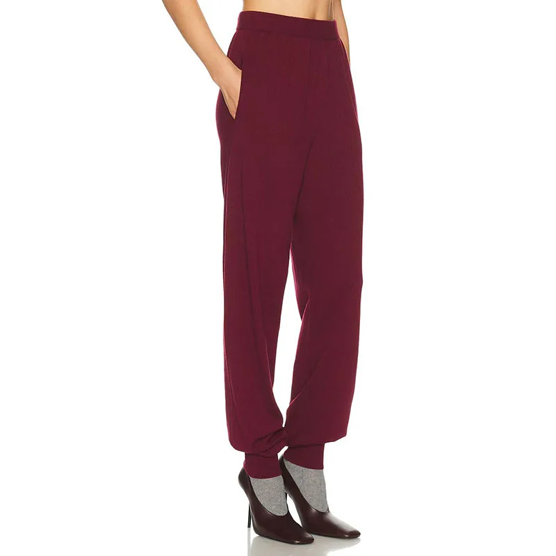 Nowe dzianinowe spodnie damskie na wczesną wiosnę 2026: Luźne, codzienne, z wysokim stanem, wyszczuplające, dopasowane spodnie marchewki.