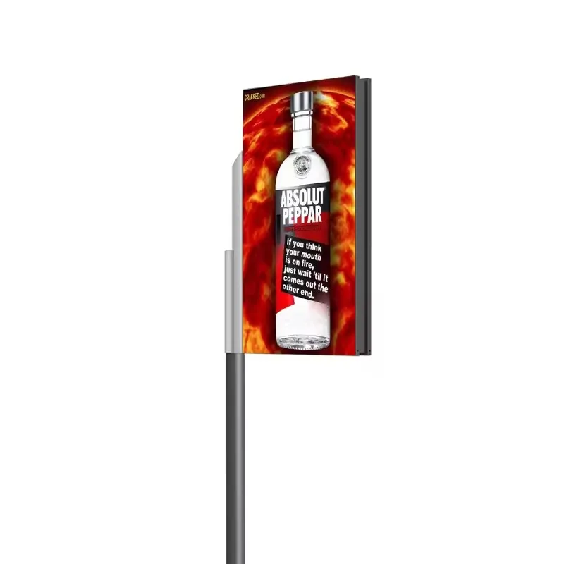 Outdoor Waterproof Lamp post 3G 4G WIFI Road Pillar Digital Signage Sign Street double sided Advertising Pole Post Led Display