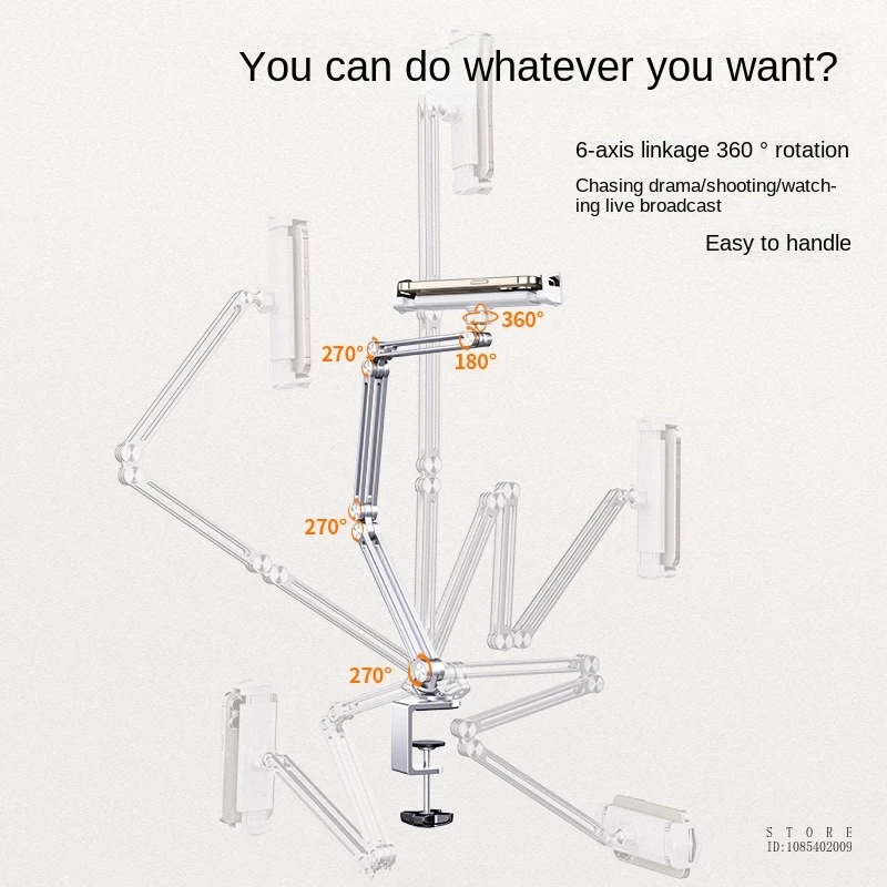 Imagem -02 - Liga de Alumínio Dobrável Cantilever Lazy Stand 360 ° Rotating Adequado para 412.9 Telemóveis e Tablet Titular Ipad