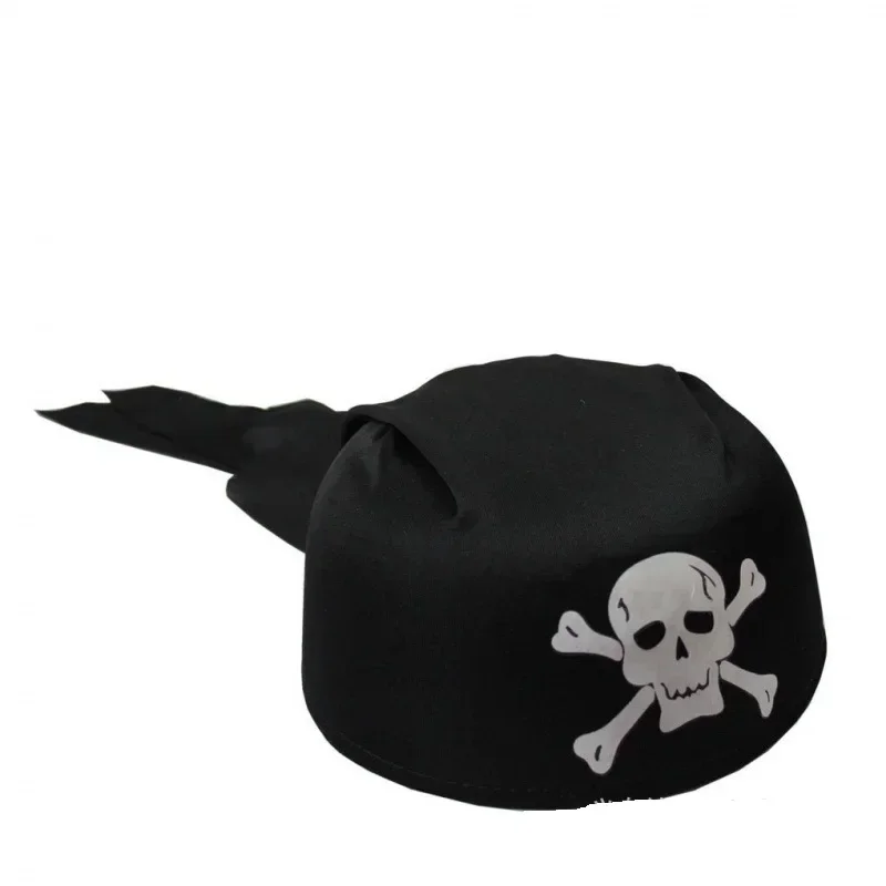 2025 Halloween  Costume de Pirate pour garçon, gilet noir avec chapeau à visière, ensemble de crochets et de sacs de Pirate