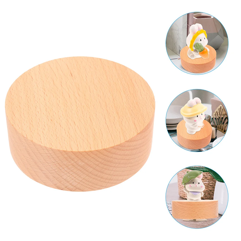

Rotatable Music Box Base DIY Round Craft Base with Fine Workmanship Safe Touch Surface for Creative Handicraft Melody Project
