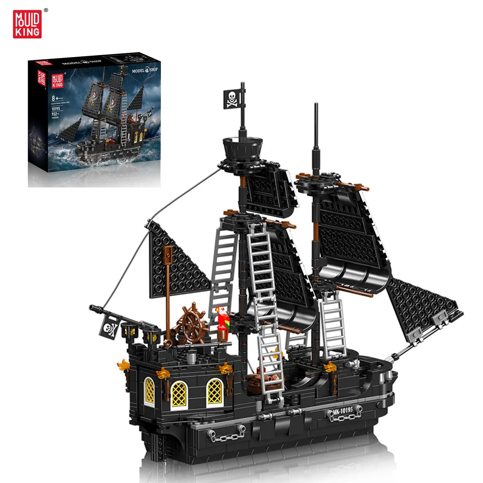 

Mould King 932PCS Pirate Ship Building Blocks Set - Black Pearl Movie Inspired DIY Model Ship Toy for Kids & Adults