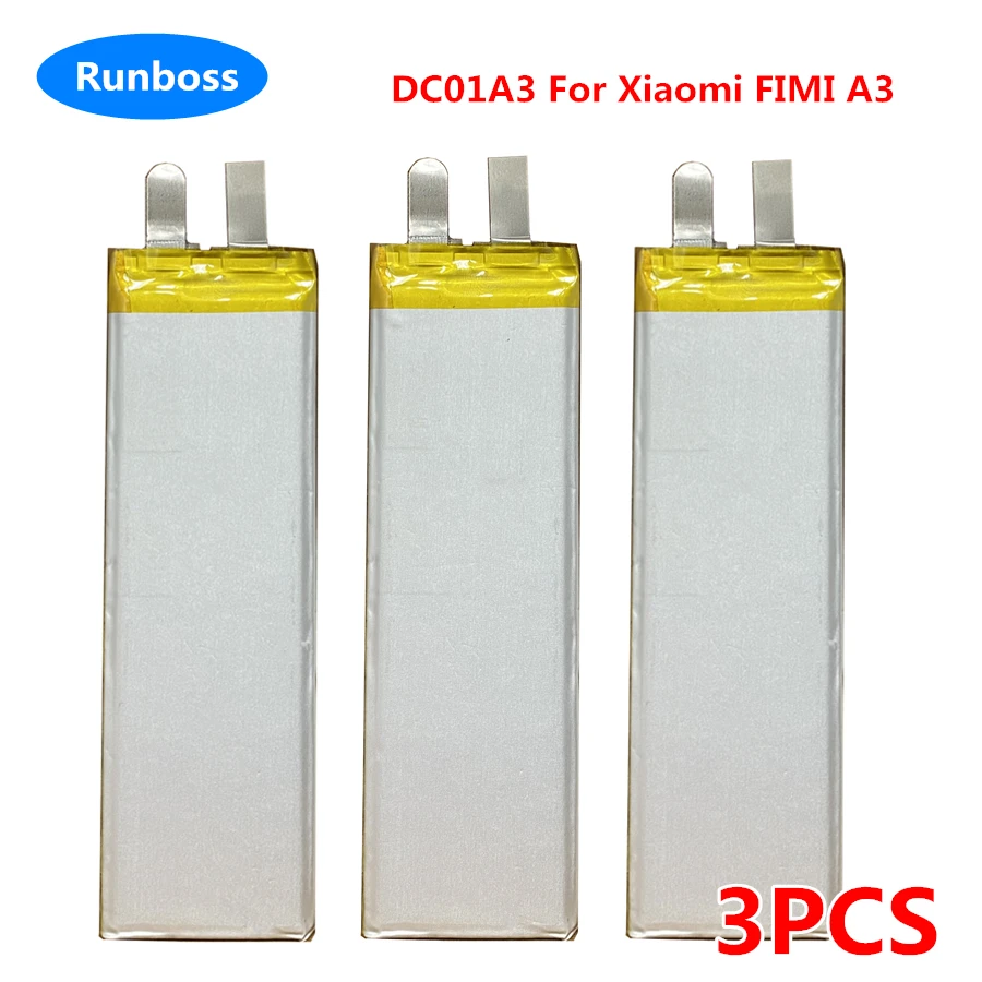 3pcs/lot 100% New 3.7V Max 4.2V 2250mAh Li-Polymer DIY 3S 11.1V DC01A3 Flight Battery Cell For Xiaomi FIMI A3 Camera RC Drone