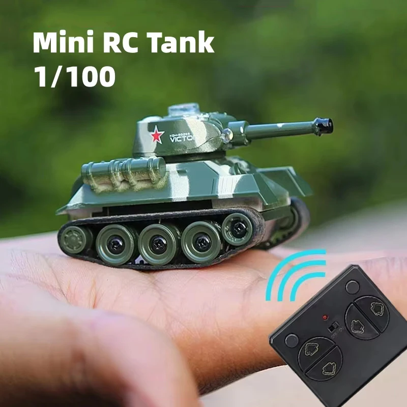 1/100 Mini RC Tank Model Imitate Remote Control Battle Tanks Electronic Boys Toy Radio Controlled Tank Children Toys Xmas Gifts