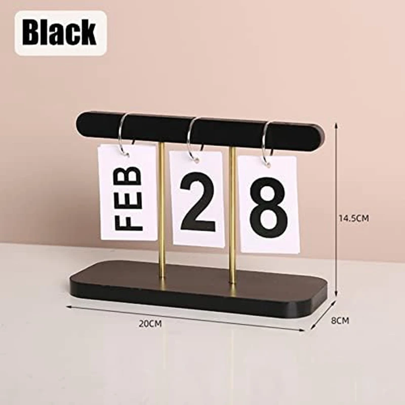 Perpetual Daily Flip Calendar For Desk Reusable Office Desktop Decor Home Accessories Photography Props Easy To Use