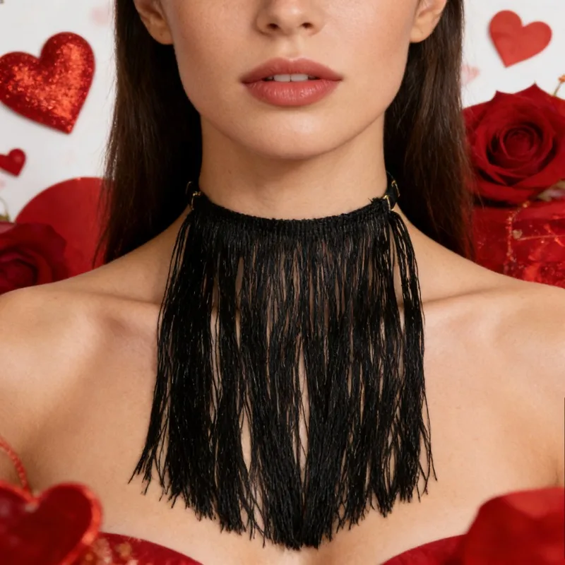 

Воротник с бахромой, регулируемая эластичная лента, подходит для повседневного использования и в качестве подарка.