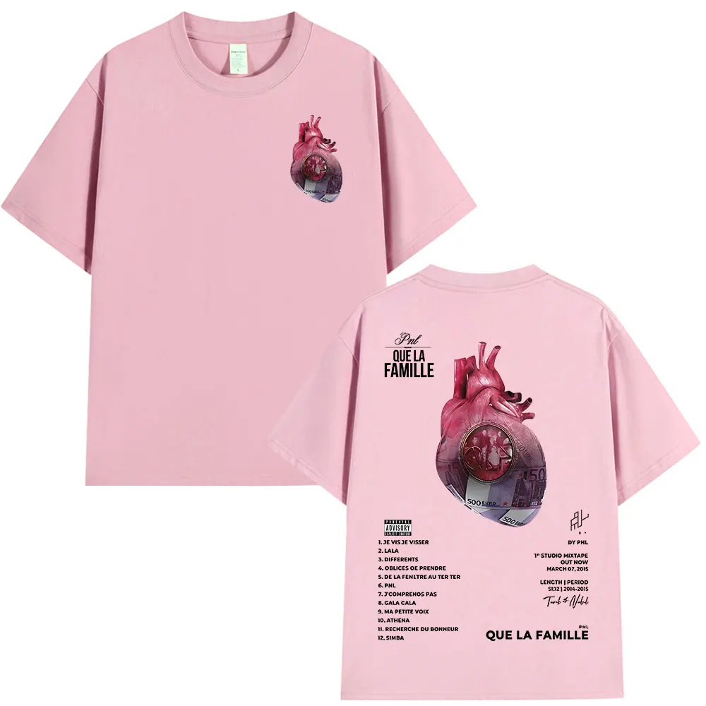 French Rapper PNL Que La Famille Le Monde Chico Album T-shirt Men Women Hip Hop Fashion Cotton Short Sleeve T-shirts Streetwear view 4