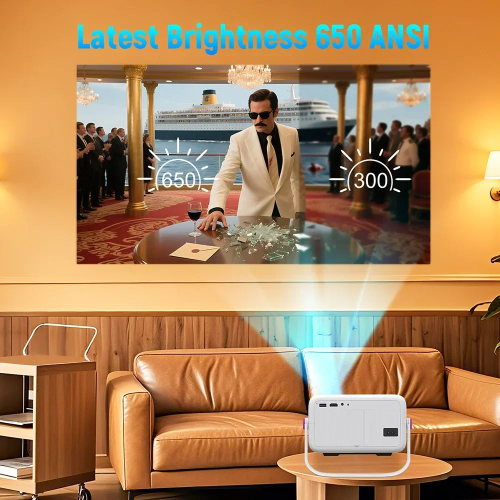 Projector TP350 4K 650 ANSI 1080P Auto Focus Smart Home Projectors Android 11 Wifi6 BT5.2 Portable Outdoor Video Theater