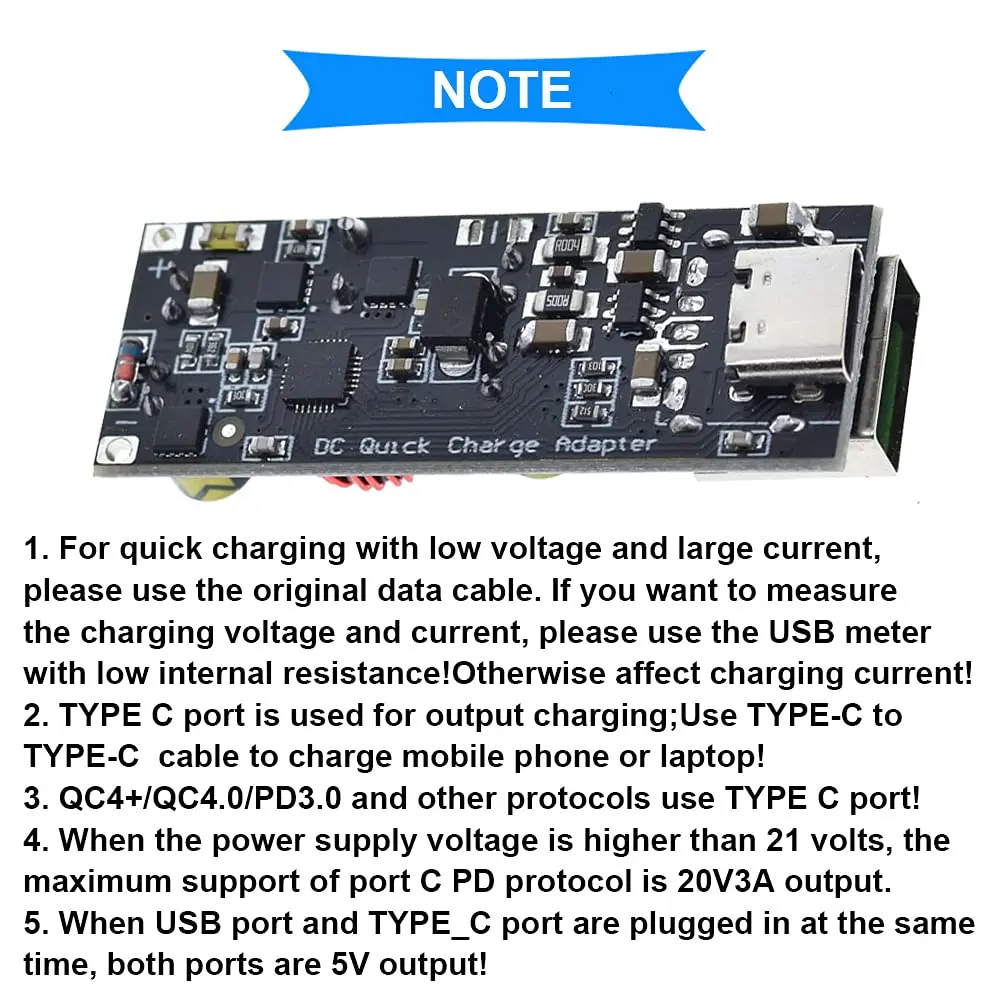 6-35V QC4.0 QC3.0 Moduł szybkiego ładowania USB typu C Moduł konwertera obniżającego napięcie