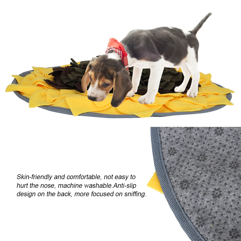 Plush Fabric Pet Dog Cat Foraging Finding Food Sniffing Training Teaching Pad Mat