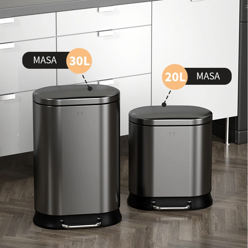 Waste Bin Touchless Black  Aesthetic Charms Food Storage Basket Bucket Dustbin Ecoco Office Kitchen Lixeira Home Garden Bins