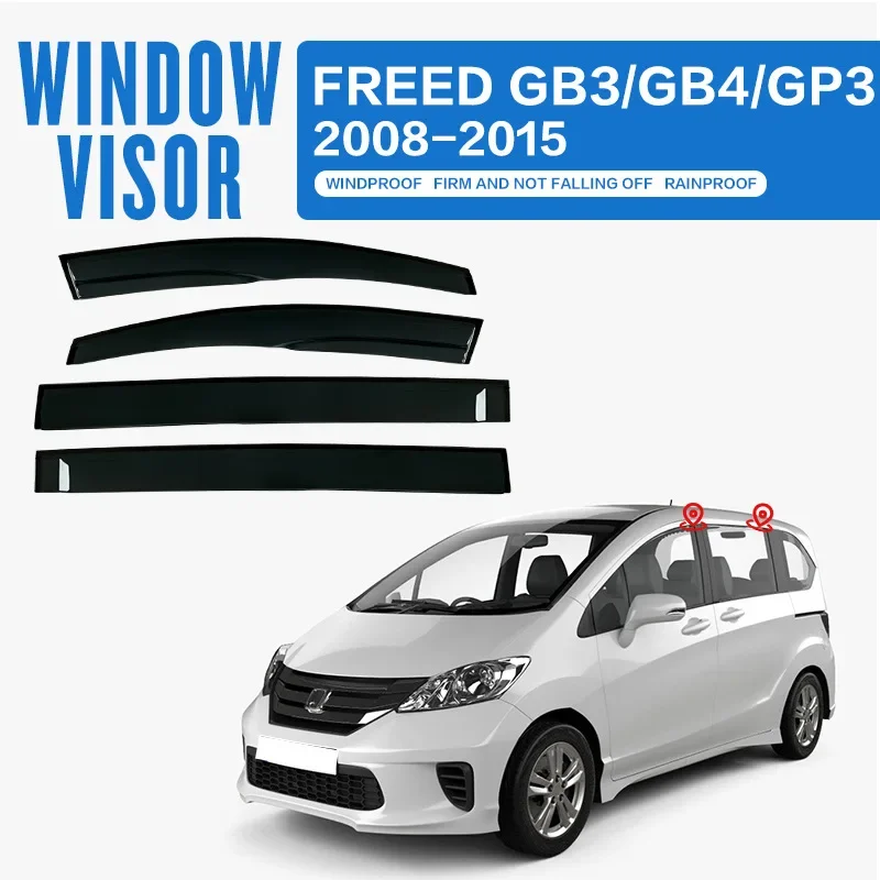 Fit For Honda Freed GB5/GB6/GB3/GB4 Window visor Air Deflectors Guard Rain Smoke  Wind Vent Awnings Shelters