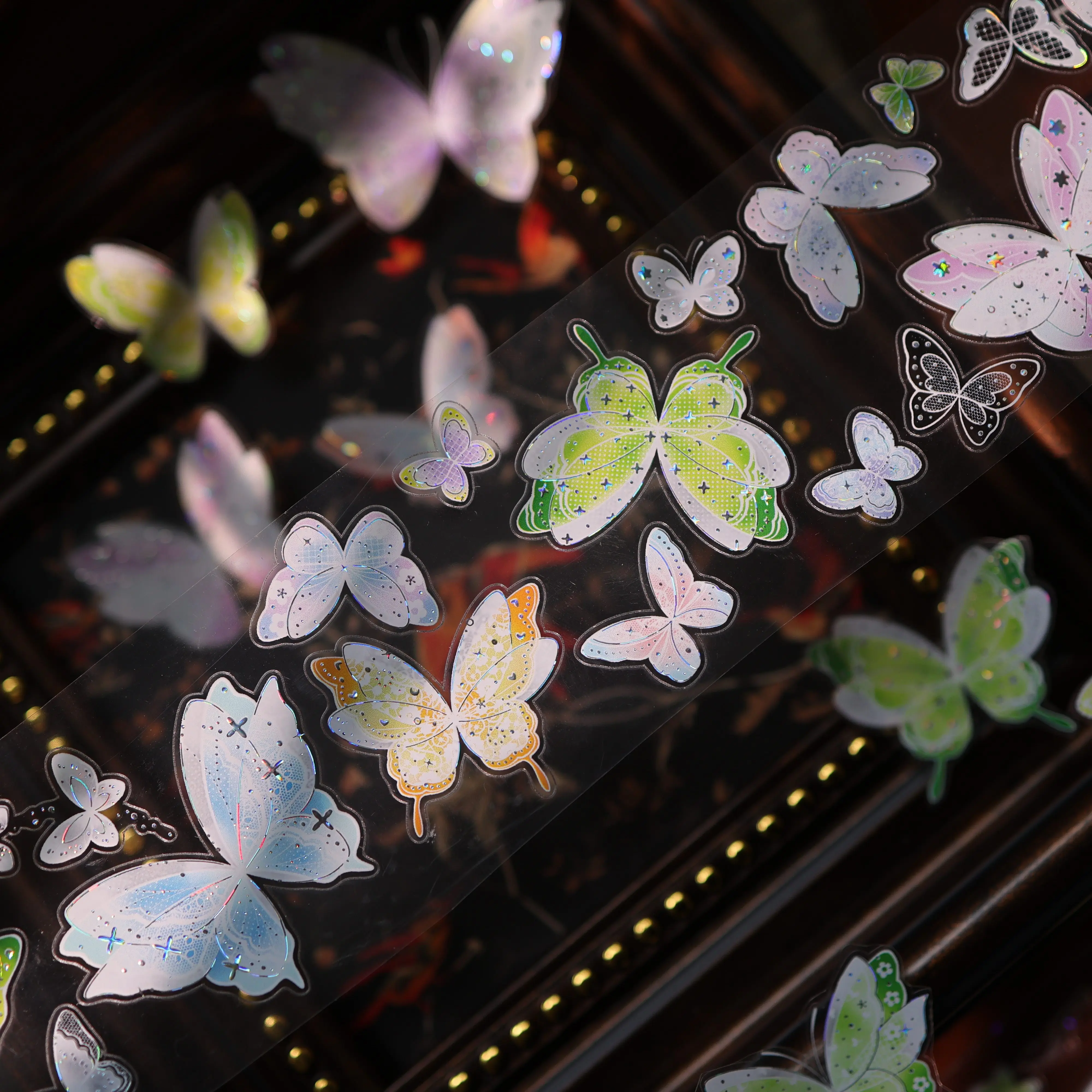 Декоративная лента-скотч YiEr Studio Vintage Dreamy Butterfly Washi для планирования, творчества, скрапбукинга и декора открыток