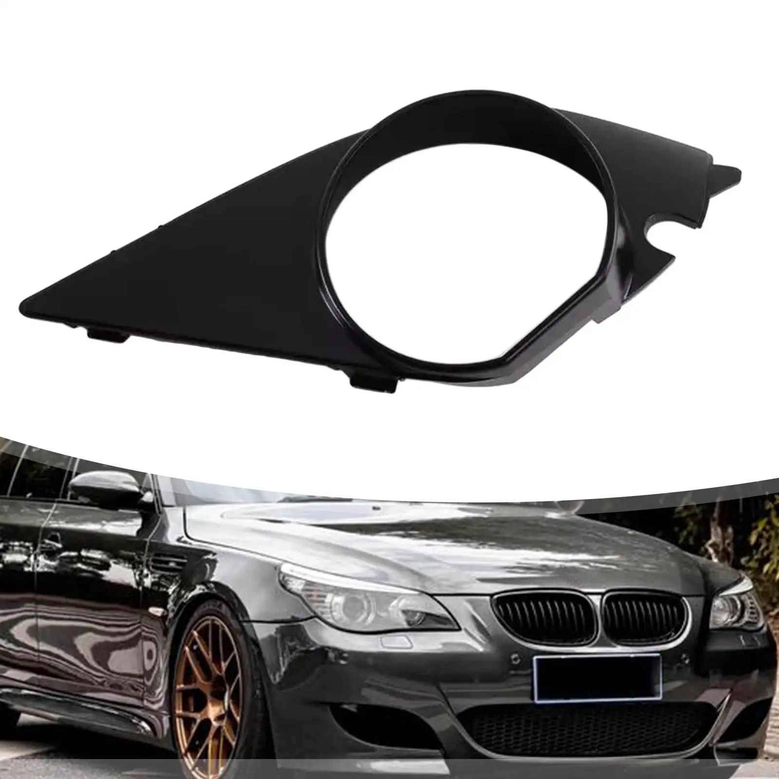 

Fog Light Cover Auto Accessories Easy to Install Directly Replace Protector for BMW E60 E61 5-series M Package 2003-2010