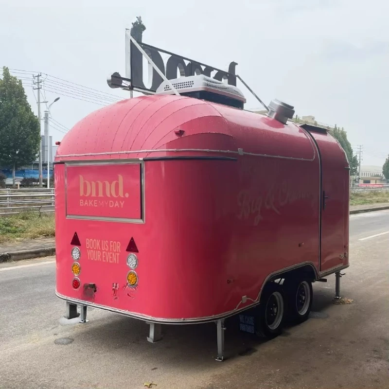 Panetteria mobile Waffle Coffee Shop Frullato Bar Rimorchio Hot Dog Food Truck Rimorchio mobile per alimenti Ristorante completamente attrezzato