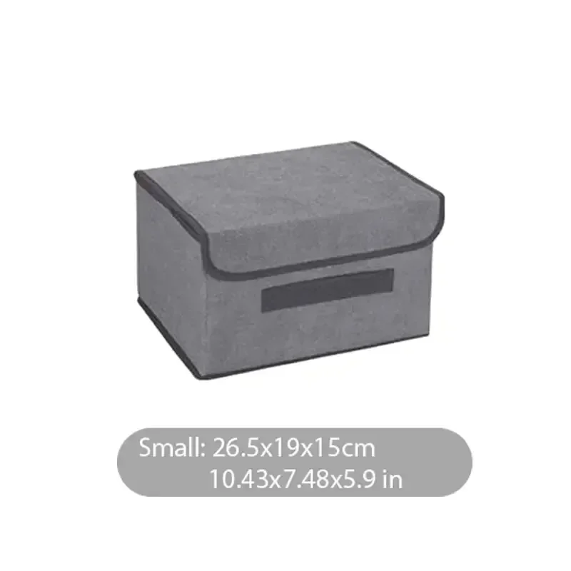 1PC Foldable Non-Woven Fabric Storage Box, Gray Home Organizer for Clothing, Underwear, Socks, Kid Toys, and Cosmetics