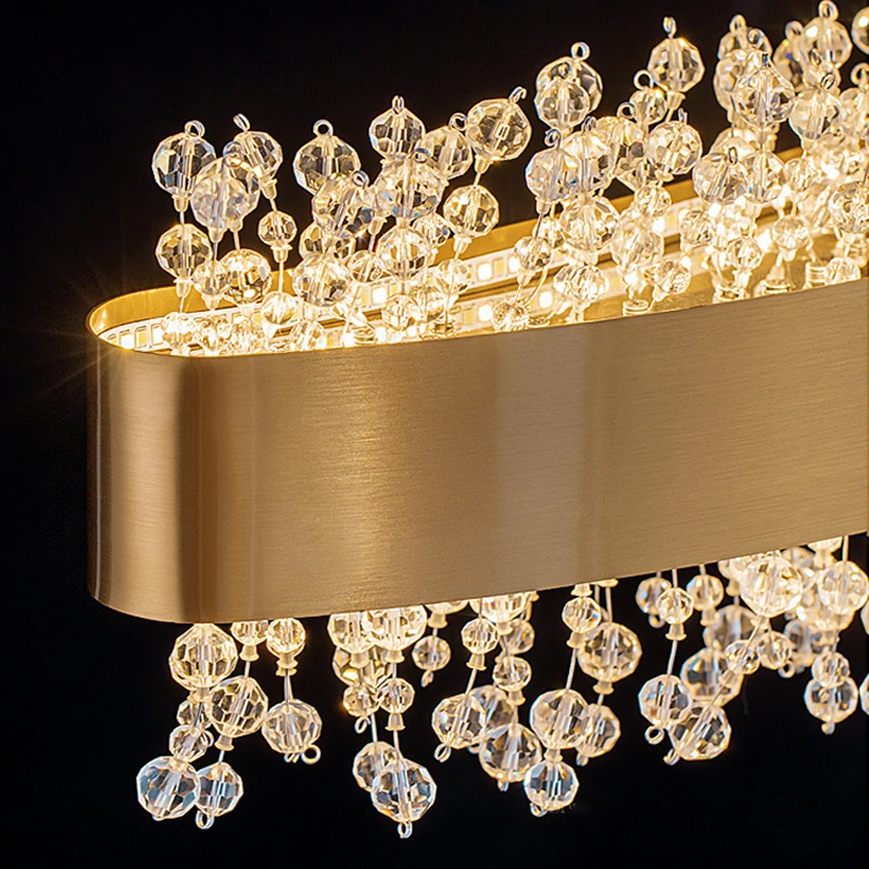 

Luxury Crystal Bead Endant Pendant Lights Modern Home Decoration Dining Living Room Ceiling Chandelier Dimmable Led Luster Light