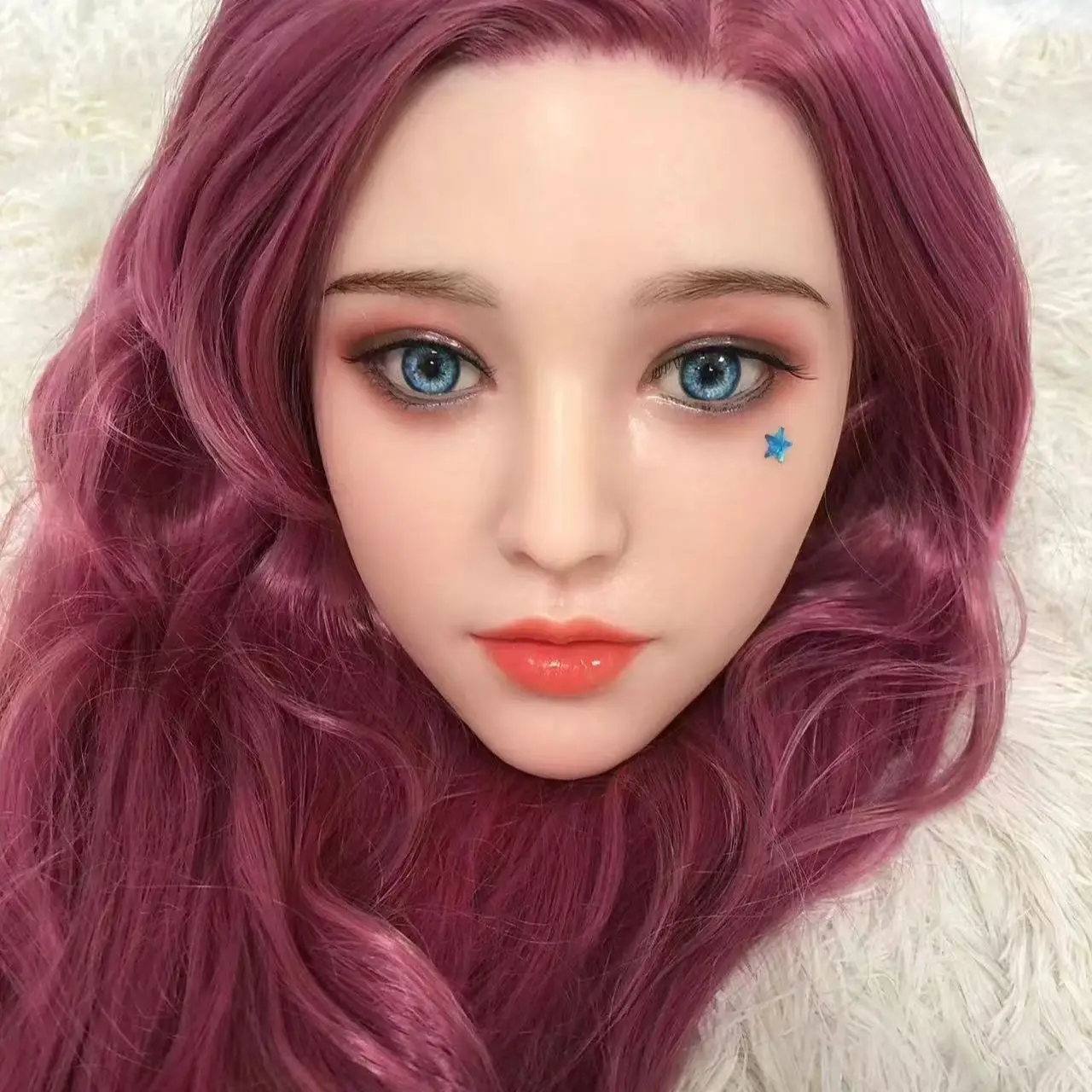TPE Soft Simulation Head Model, Makeup Practice Single Head Mold, Mannequin Head Accessories With M16 Universal Interface
