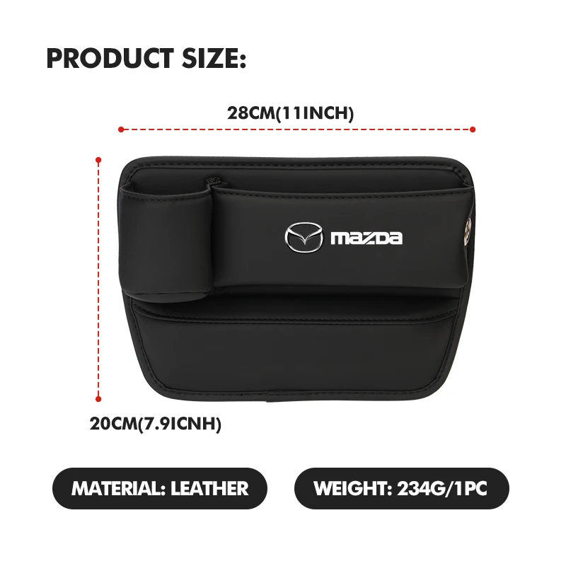 Leather Car Seat Side Filler Organizer Storage Box With Cup For Mazda Atenza Demio CX3 CX5 CX7 CX30 MX3 MX5 Speed MPE MS