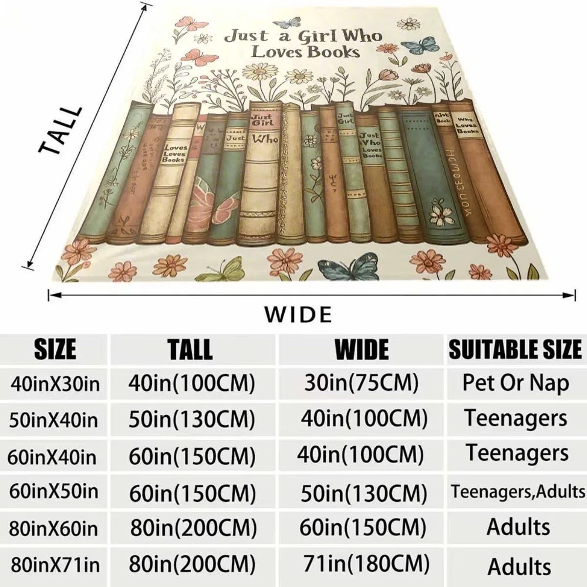 2026 New Arrival Flannel Blanket 1pc Book Lover's Flannel Blanket Soft Pastel Colors (Beige, Pink, Blue, Green, Brown, Orange, F