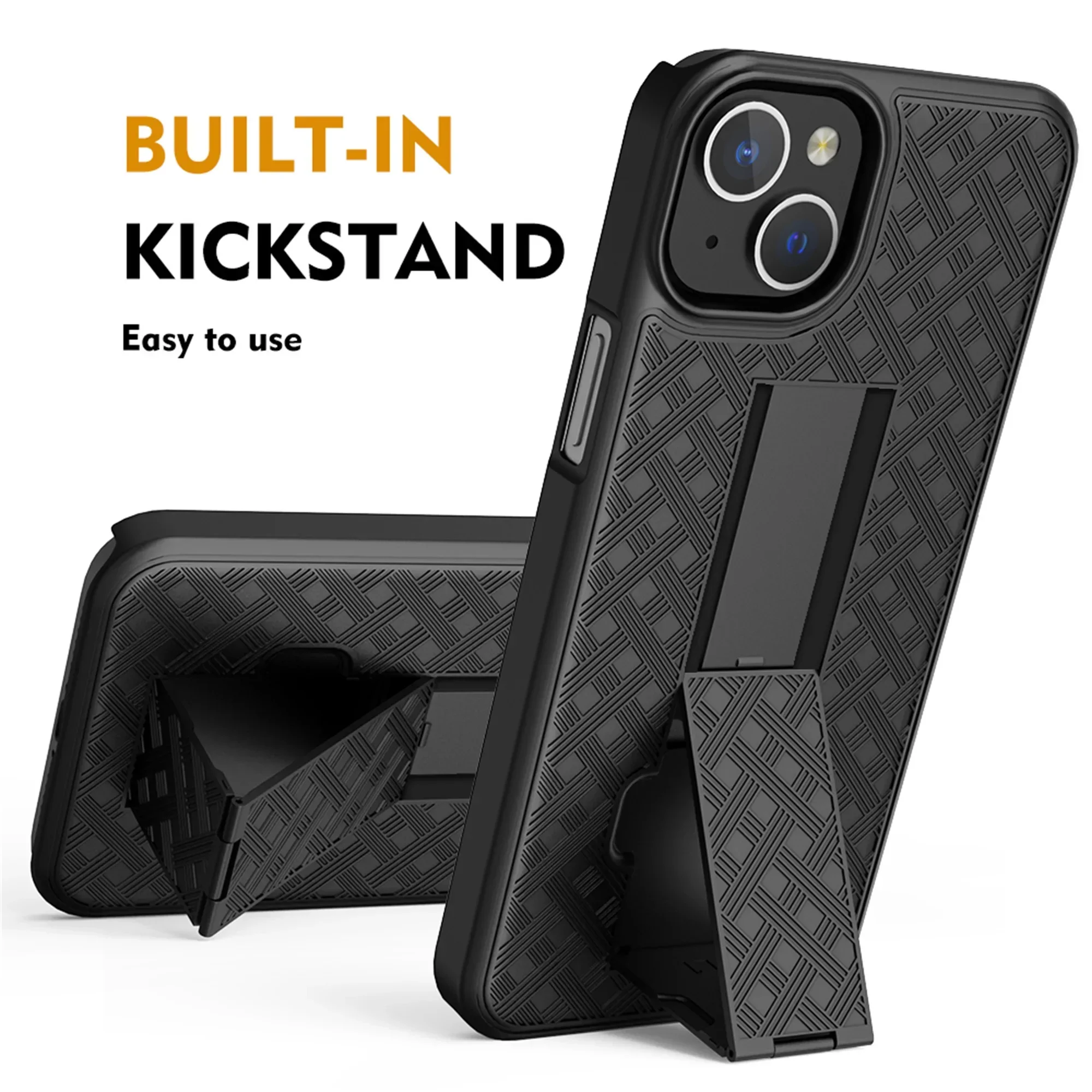 2In1 Hard Shell Holster Combo Case Waist Belt Clip Phone Cover for IPhone 17 Air 16 Pro Max 15 Plus 14 13 12 Mini 11 Pro