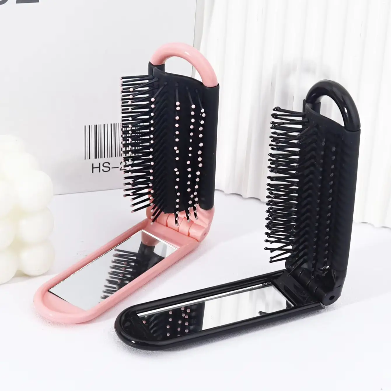 

Набор из 2 предметов: многоцветная портативная складная зеркальная расческа, антистатическая складная зеркальная расческа, специально для париков из натуральных волос