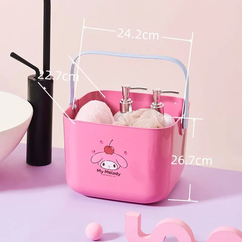 New sanrio my melody kuromi cinnamoroll cartoon drain basket bath portable blue multi-functional large capacity drain basket