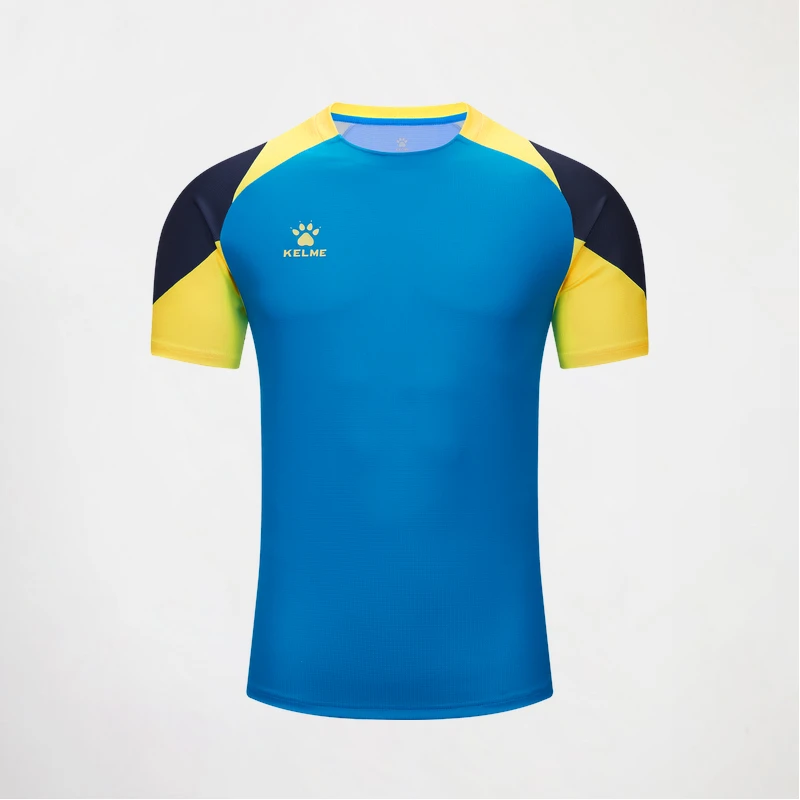 Kelme Heren Voetbal Gym Korte Mouwen Hardlopen Vocht Wicking Ronde Hals T-Shirt Training Gym Sport Shirt Tops