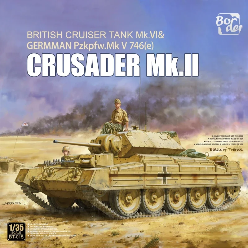 Randmodel Kunststof assemblageschaalmodelset BT-015 Duitse kruisertank Britse kruisvaarder MK II 1/35