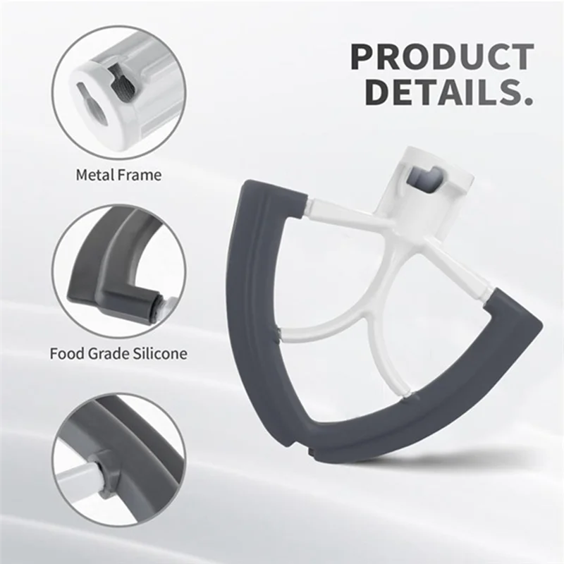 خلاط فليكس مجداف الخافق Forkitchenaid 4.5-5 كوارت مرفقات خلاط برأس مائل حواف سيليكون مرنة وعاء مكشطة-A77G