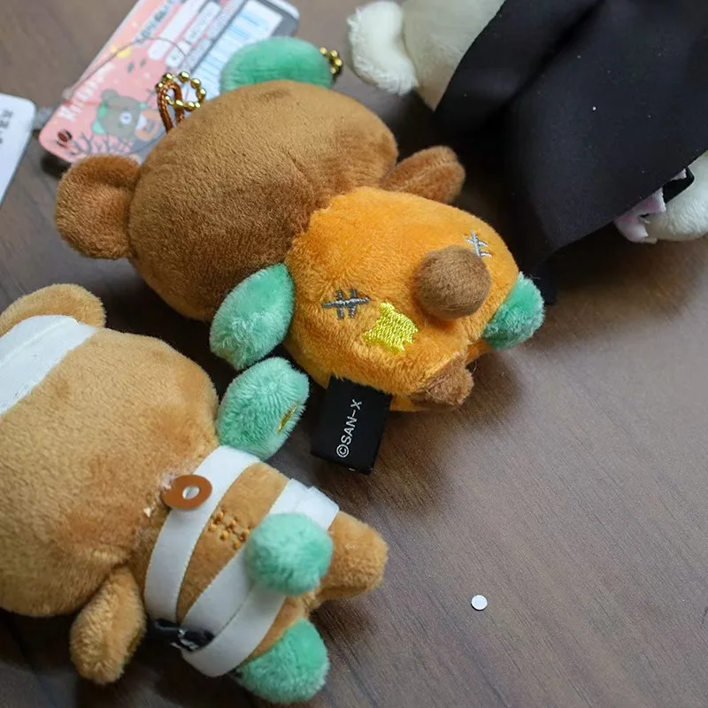 Feliz Halloween Rilakkuma llavero de felpa CottonTeddy Bear bolsa colgante Kawaii Relax kuma accesorios de peluche para regalo de cumpleaños