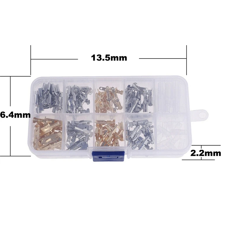 150PCS 2.8/4.8/6.3mm cold-pressed terminal, spring, blade, male/female butt connection terminal block