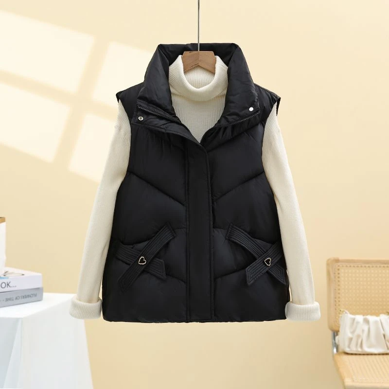 Cotton Vest Women Warm Cotton-Padded Autumn/Winter Fashionable New Loose-Fit Thin Shoulder Jacket Ideal For Cold Weather Scenari