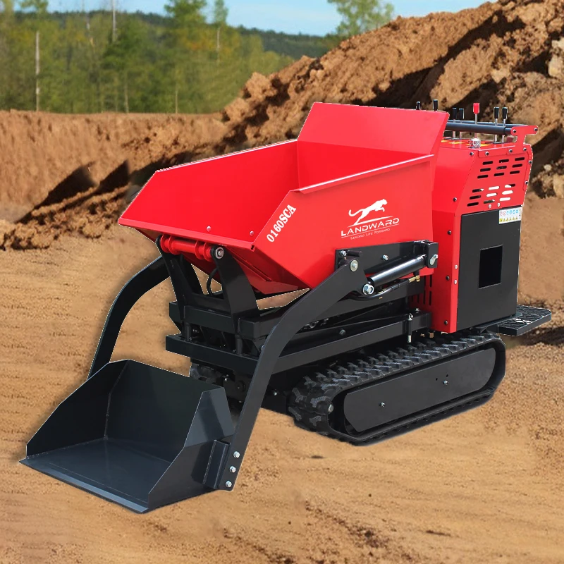 Mini dumper cingolato con caricamento automatico all'ingrosso 500 kg Motore a benzina Dumper cingolato Piccolo mini autocarro con cassone ribaltabile idraulico Prezzi Personalizza