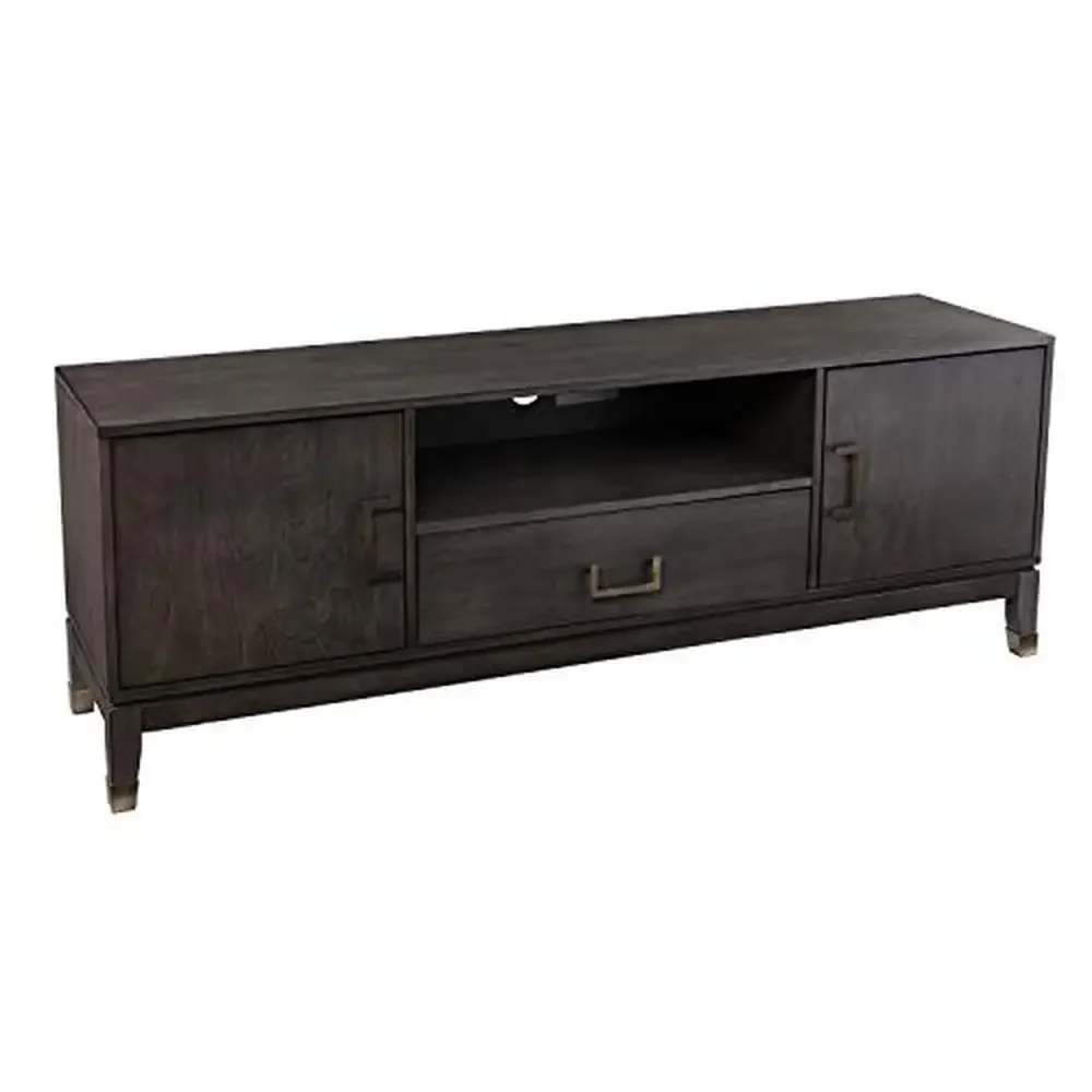 Media Console with Storage Graywashed Finish Fits Up to 60