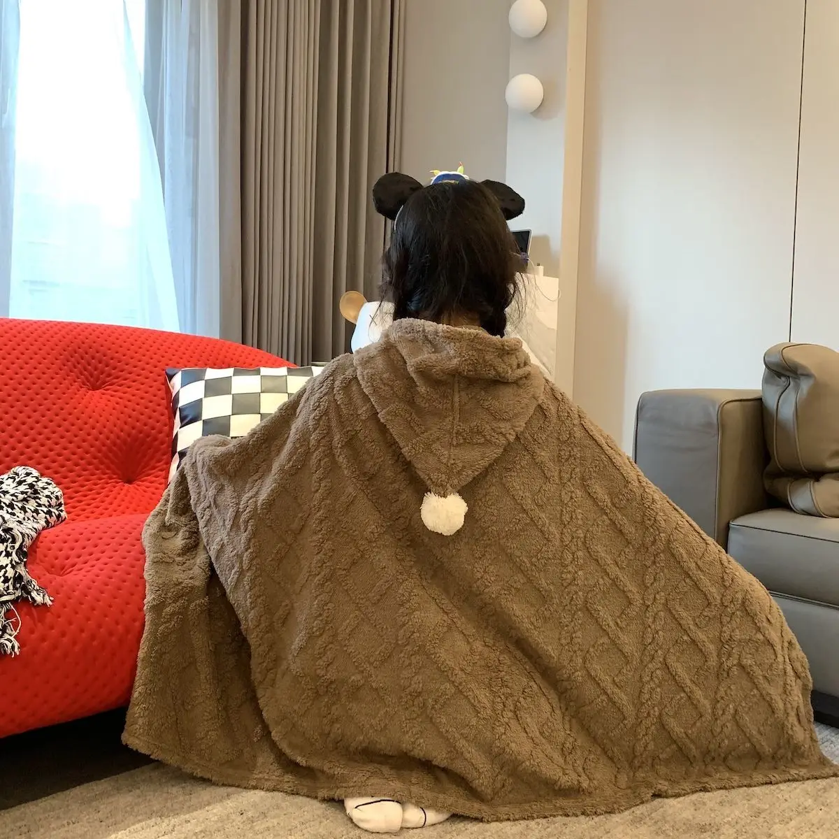 الشتاء سميكة الدفء تافو المخملية طبقة مزدوجة بطانية، عباءة شال كسول، بطانية تكييف الهواء، بطانية القيلولة