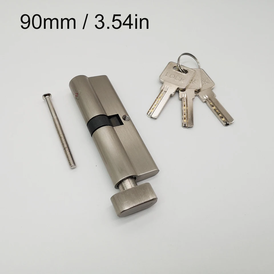 

OSPON 90mm Euro standard profile solid brass key cylinder 45x45 SNKT with nickel brush finish, 3pcs normal keys