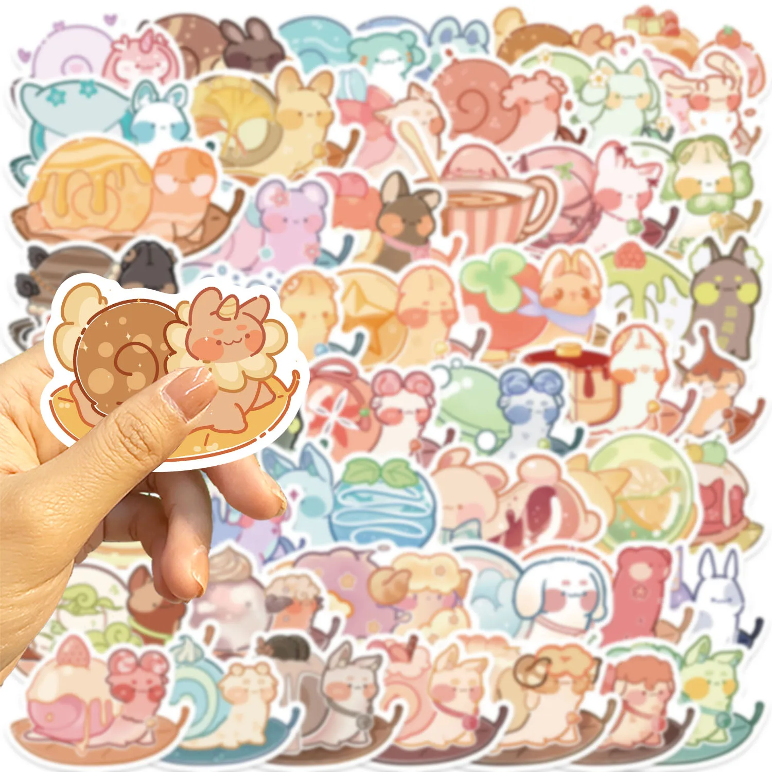 50PCS Fun Cartoon Snail Stickers Scrapbooking Collage Material Phone Cases Guitar Notebooks DIY Decorative