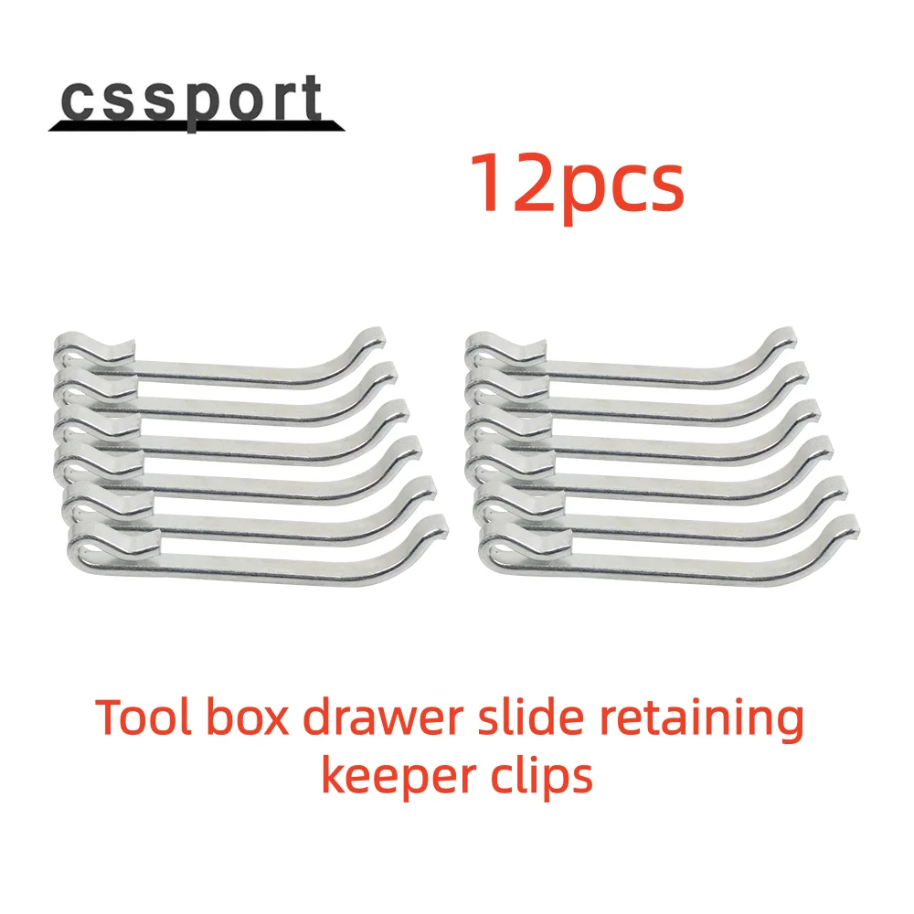 12pcs Tool Box Drawer Slide Retaining Keeper Clips Silver Replace Napa Mac Matco Proto Craftsman Toolbox