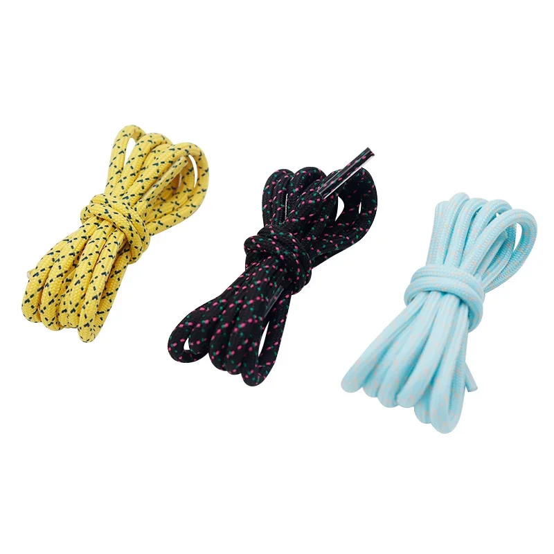 Coolstring Crossed Diagonal Shoelaces Polyester Fine Round Laces 5mm Twill Weave Drawstring for Hoodies Casual Shoes Sneakers