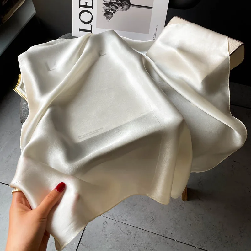 

Fashion 100% Real Silk Scarf Women Shawls Wraps for Ladies Neckerchief Foulard Scarves Pashmina Female Shawl Hijab Bandana 2024
