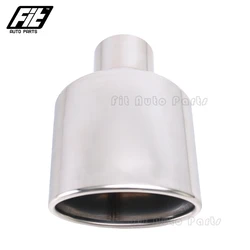 1pcs Car Exhaust End Tip Interface 57mm Slant Rolled Outlet Auto Muffler Tail Pipe For AG Accessories