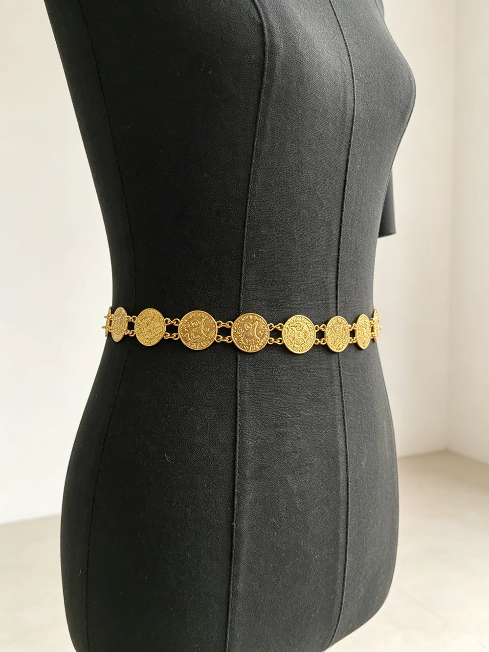 Cinturón de Novia Árabe Dorado con Monedas, Flores y Pájaros, Cadena de Cintura para Túnica Marroquí, Accesorio Étnico para Mujer, Estilo Nupcial